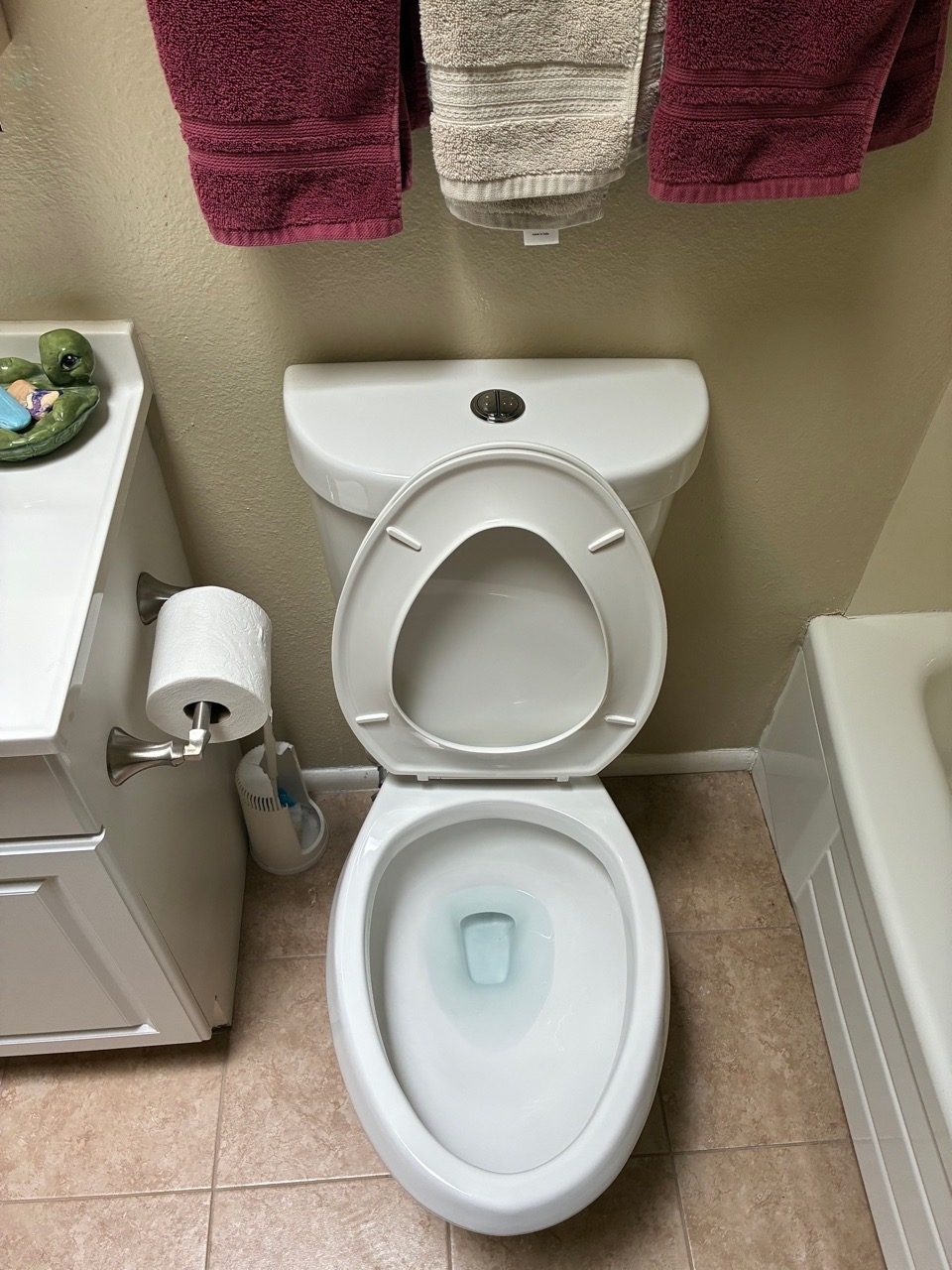 Clean toilet for short-term rental turnover